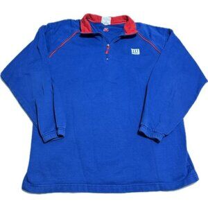 Y2K NY Giants Quarter Zip NFL New York Pull Over Sweatshirt XL